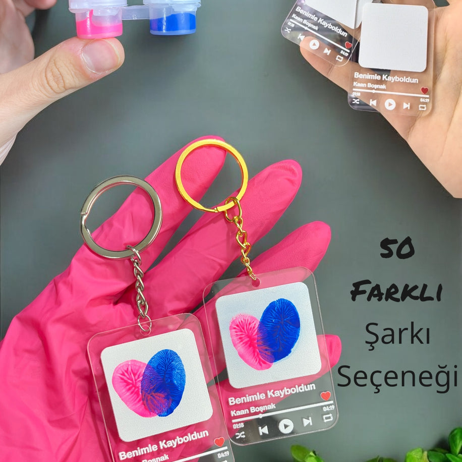 Amorae | Çiftlere Özel Parmak Boyalı Anahtarlık