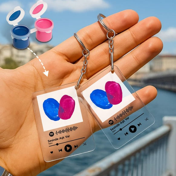 Amorae | Çiftlere Özel Parmak Boyalı Anahtarlık