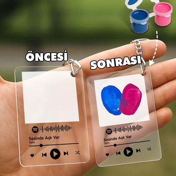 Amorae | Çiftlere Özel Parmak Boyalı Anahtarlık